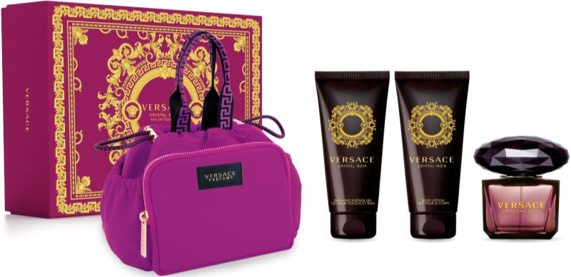 Versace Crystal Noir 90 ml
shower and bath gel 100 ml
perfumed body lotion 100 ml
toiletry bag 1 pc